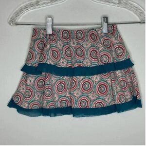 Garnet Hill Kids Girl's Layered Geo Print Skirt Size Medium